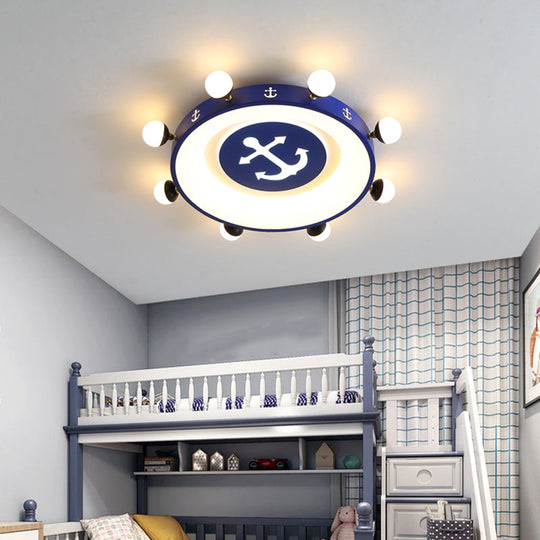 Modern LED Flush Mount Ceiling Light for Children's Room - Circle Shape