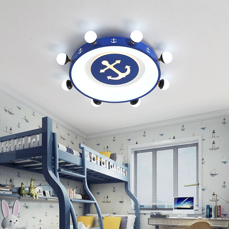 Modern LED Flush Mount Ceiling Light for Children's Room - Circle Shape