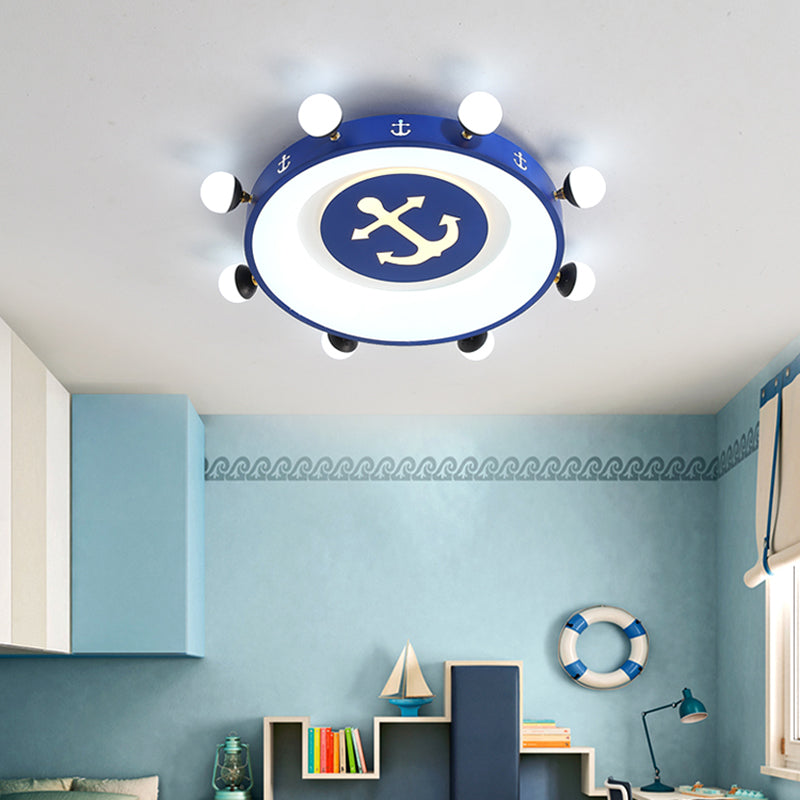 Modern LED Flush Mount Ceiling Light for Children's Room - Circle Shape