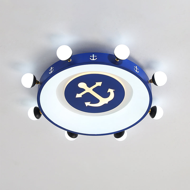 Modern LED Flush Mount Ceiling Light for Children's Room - Circle Shape