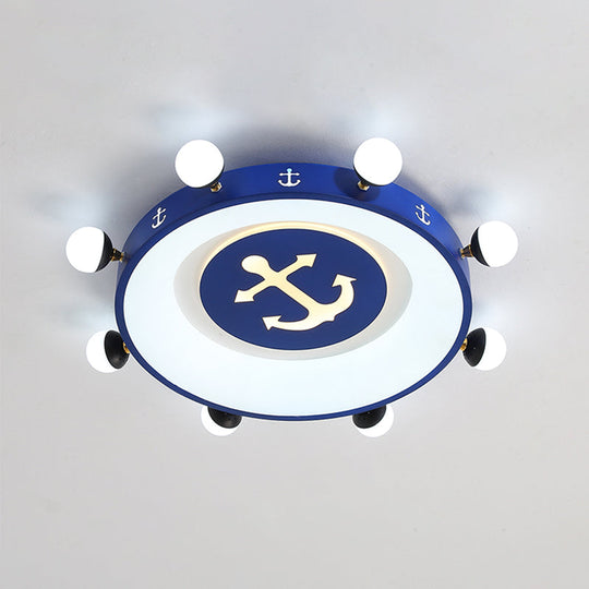 Modern LED Flush Mount Ceiling Light for Children's Room - Circle Shape