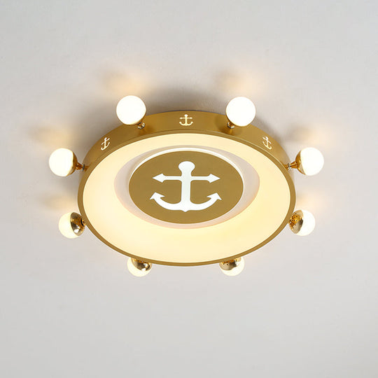 Modern LED Flush Mount Ceiling Light for Children's Room - Circle Shape