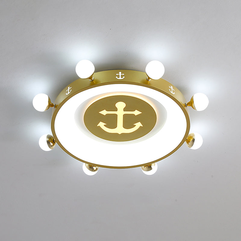 Modern LED Flush Mount Ceiling Light for Children's Room - Circle Shape