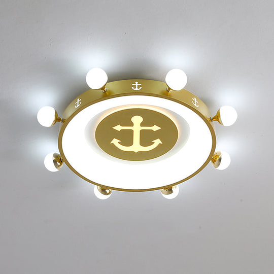 Modern LED Flush Mount Ceiling Light for Children's Room - Circle Shape