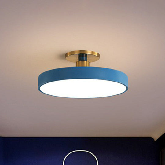 Nordic Style Led Flush Mount Ceiling Light Blue / 12