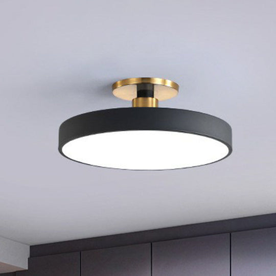 Nordic Style Led Flush Mount Ceiling Light Black / 12