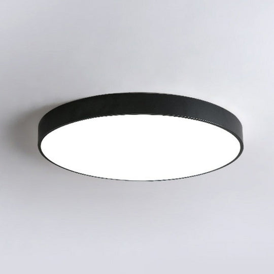 Modern Nordic Style Metallic Led Flush Mount Ceiling Light For Bedrooms - Extra-Thin Round Design