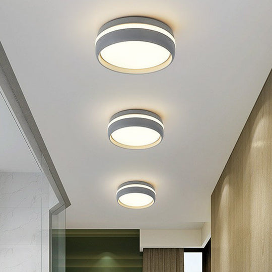 Minimalist Metallic LED Flush Mount Ceiling Light for Kindergarten