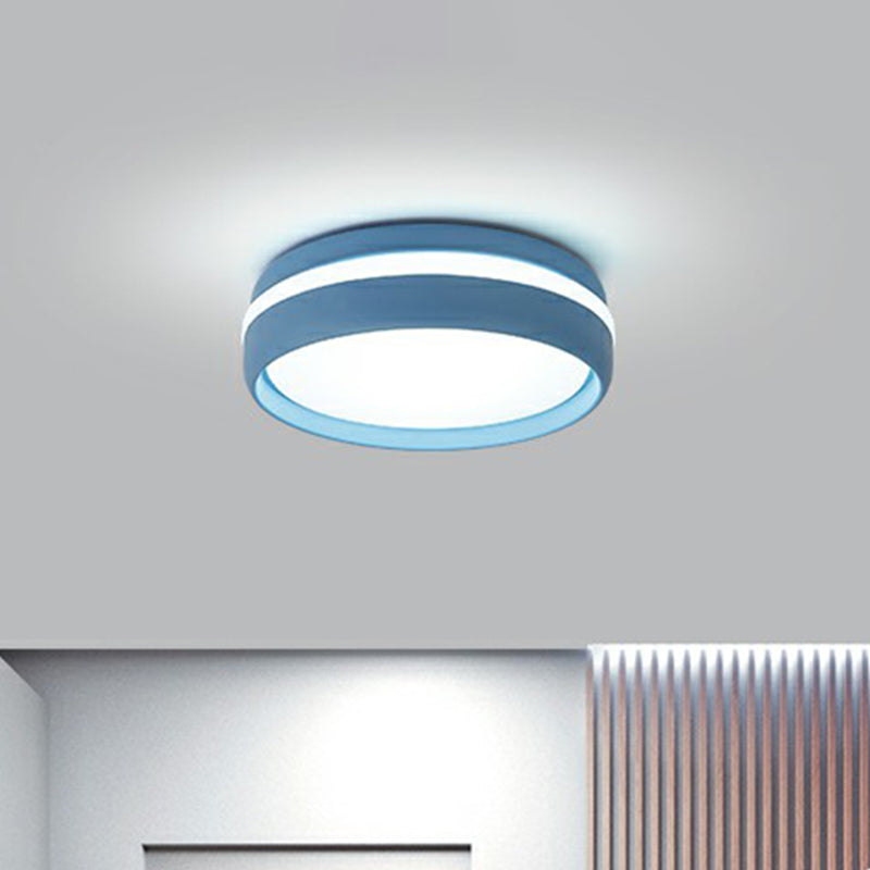 Minimalist Metallic LED Flush Mount Ceiling Light for Kindergarten