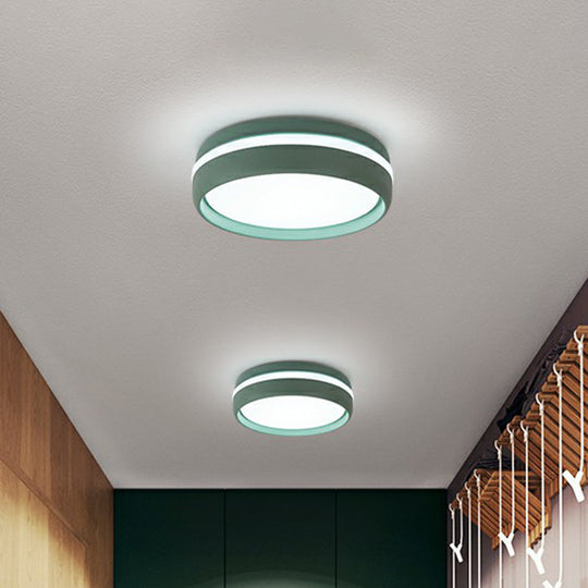 Minimalist Metallic LED Flush Mount Ceiling Light for Kindergarten