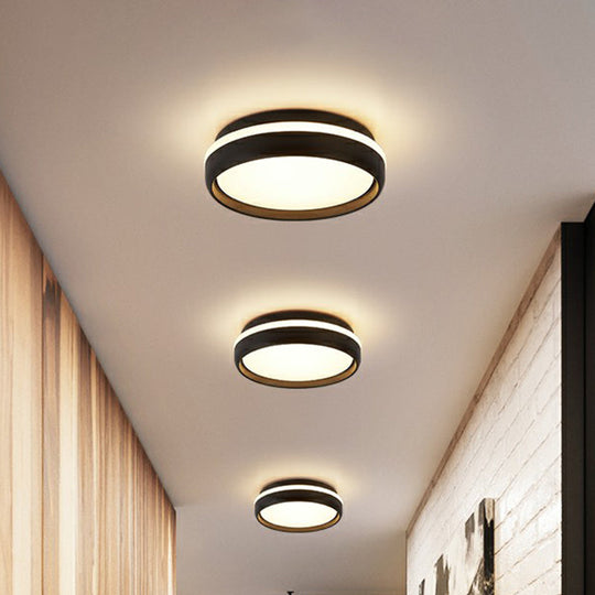 Minimalist Metallic LED Flush Mount Ceiling Light for Kindergarten