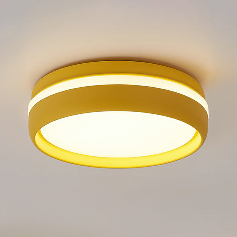 Minimalist Metallic LED Flush Mount Ceiling Light for Kindergarten