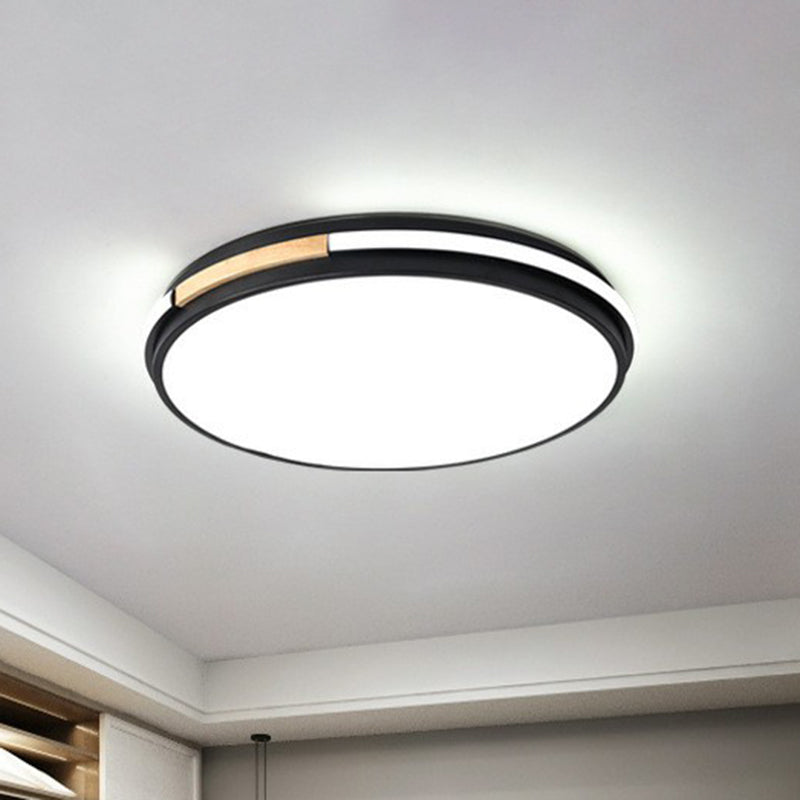 Sleek Round Led Flush Mount Light For Bedrooms - Acrylic Finish