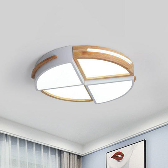 Round LED Flush Ceiling Light for Bedroom - Acrylic Splicing with Macaron Finish