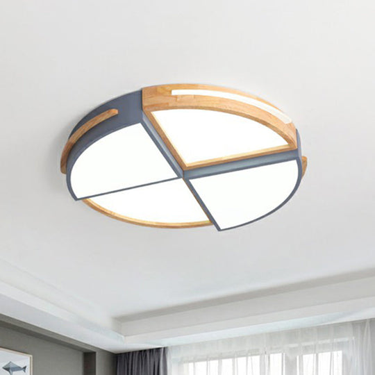 Round LED Flush Ceiling Light for Bedroom - Acrylic Splicing with Macaron Finish