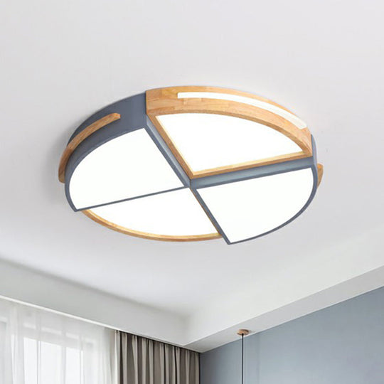 Round LED Flush Ceiling Light for Bedroom - Acrylic Splicing with Macaron Finish