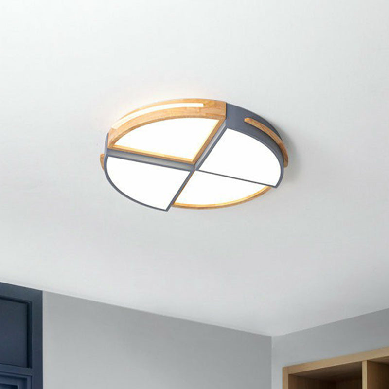 Round LED Flush Ceiling Light for Bedroom - Acrylic Splicing with Macaron Finish