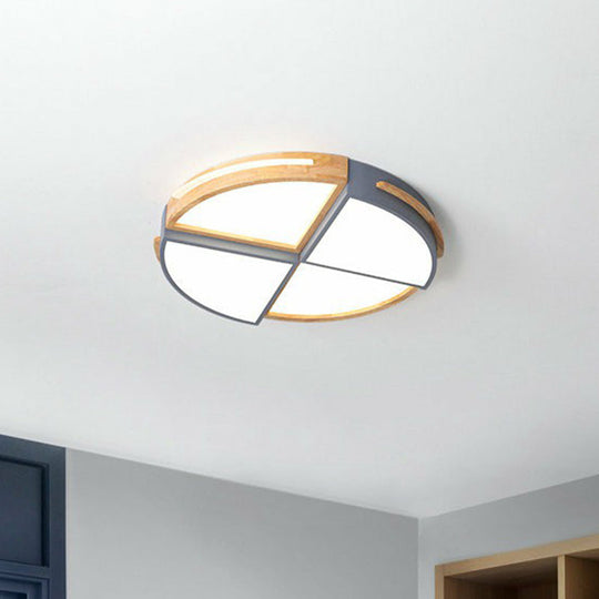 Round LED Flush Ceiling Light for Bedroom - Acrylic Splicing with Macaron Finish