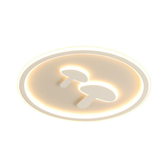 Colorful LED Flush Mount for Kids Bedroom - Acrylic Mushroom & Circle Shape Ceiling Light Fixture