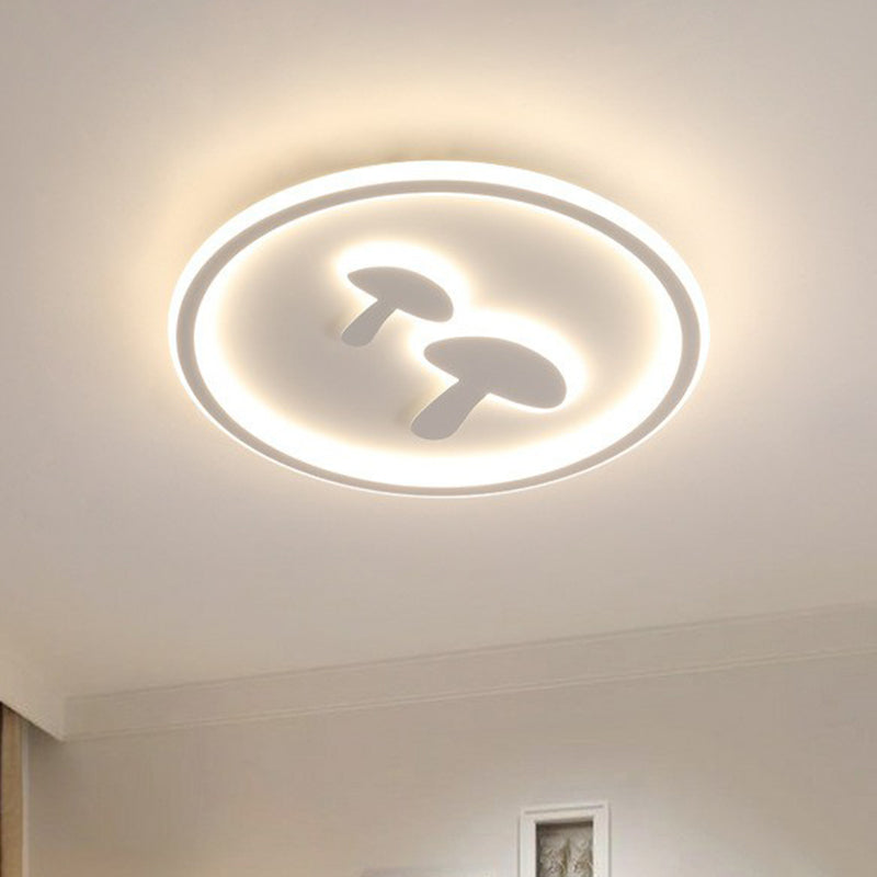 Colorful LED Flush Mount for Kids Bedroom - Acrylic Mushroom & Circle Shape Ceiling Light Fixture