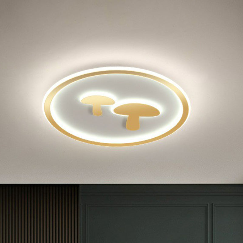 Colorful LED Flush Mount for Kids Bedroom - Acrylic Mushroom & Circle Shape Ceiling Light Fixture