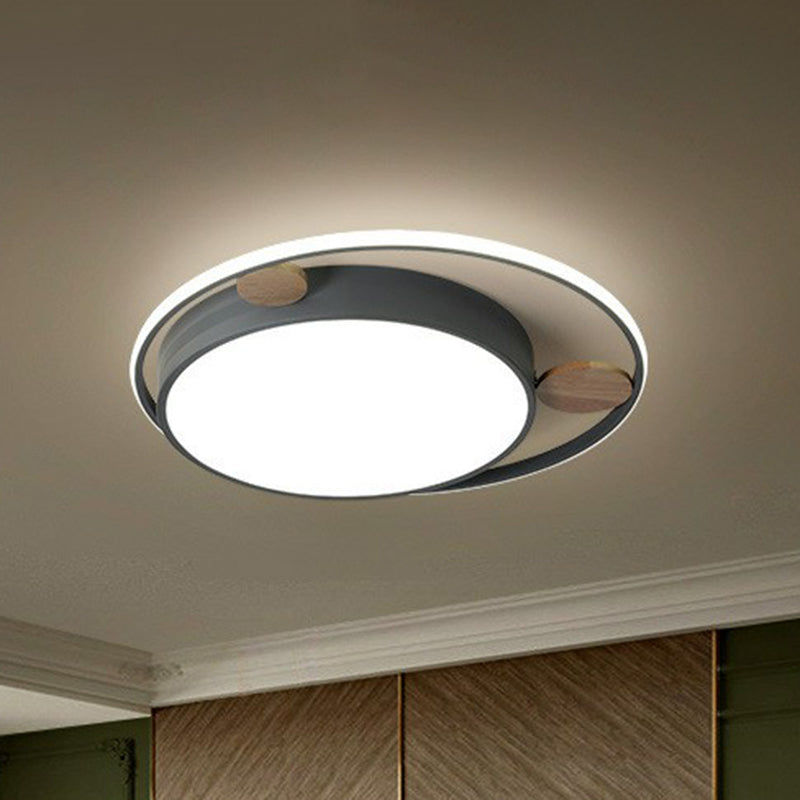 LED Round Acrylic Flush Mount Ceiling Light for Kids Bedroom – Minimalist Design