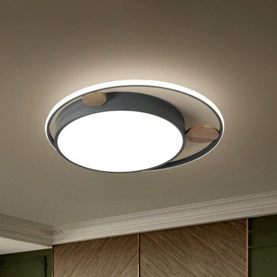 LED Round Acrylic Flush Mount Ceiling Light for Kids Bedroom – Minimalist Design