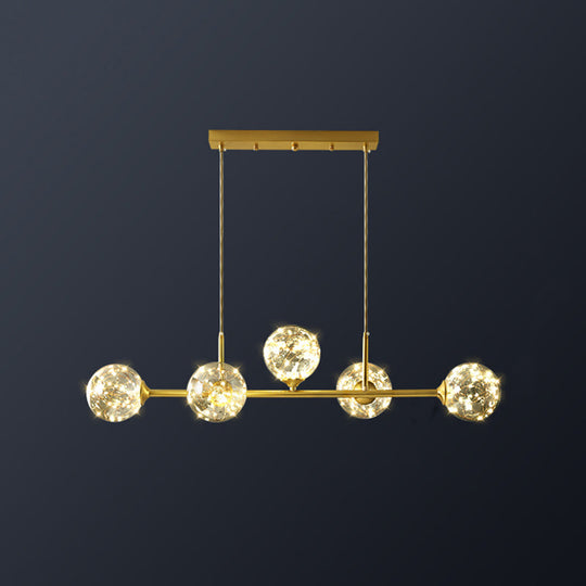 Minimalist Led Pendant Light With Clear Glass Sphere Shade And Brass Finish