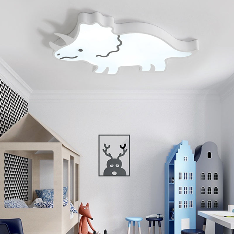 Roaring Fun: Dinosaur Design Led Flush Pendant Light For Kids Rooms Ceiling