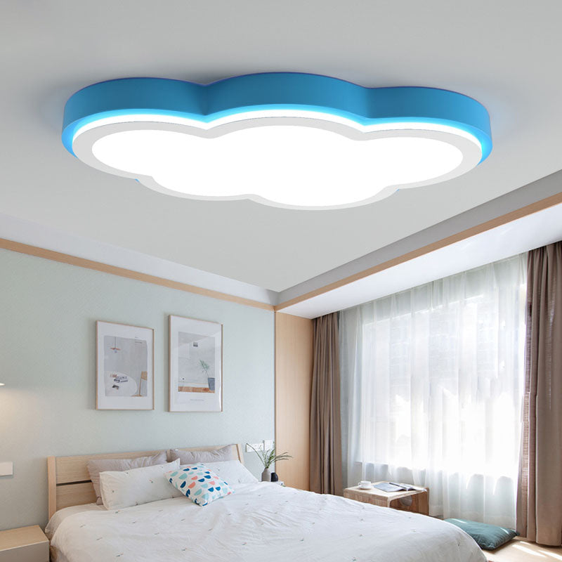 Plafonnier LED en acrylique bleu pour chambre d'enfant - Éclairage moderne et blanc chaud