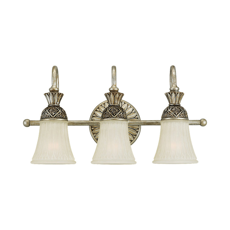 Frosted Glass Bell Vanity Lighting - Classic 2/3 Lights Bathroom Wall Mounted Lamp Bronze Finish