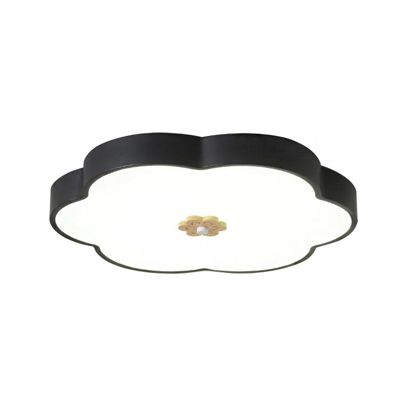 12"/16" Modern Flower Flush Mount Ceiling Light with Acrylic Diffuser - Metal LED, Black/White