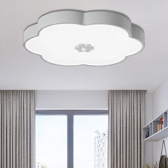 12"/16" Modern Flower Flush Mount Ceiling Light with Acrylic Diffuser - Metal LED, Black/White