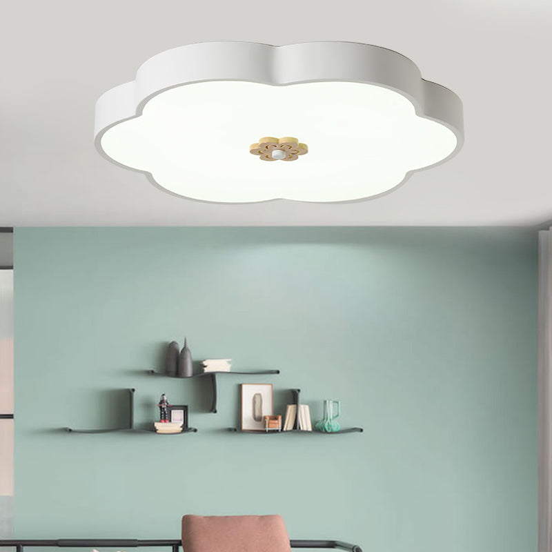 12"/16" Modern Flower Flush Mount Ceiling Light with Acrylic Diffuser - Metal LED, Black/White