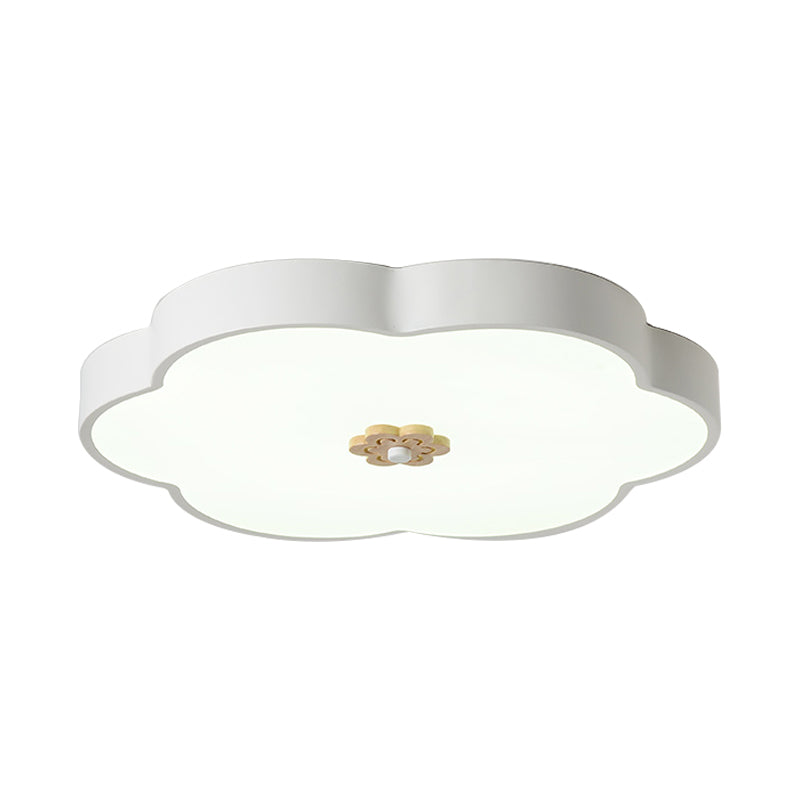 12"/16" Modern Flower Flush Mount Ceiling Light with Acrylic Diffuser - Metal LED, Black/White