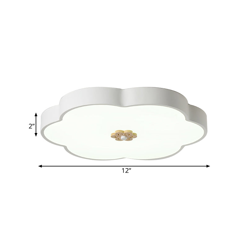 12"/16" Modern Flower Flush Mount Ceiling Light with Acrylic Diffuser - Metal LED, Black/White