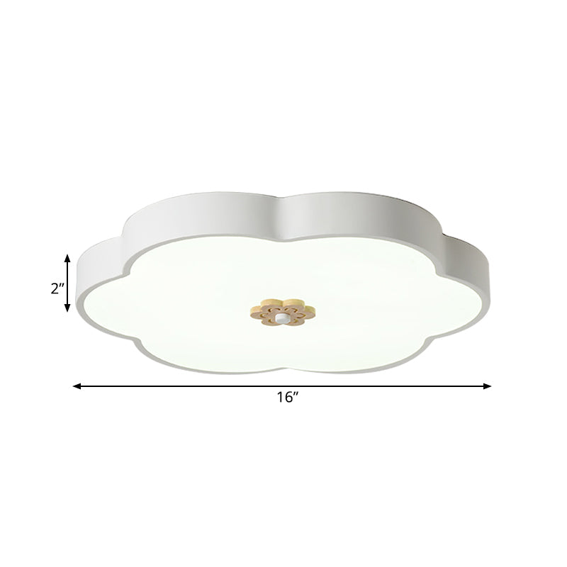 12"/16" Modern Flower Flush Mount Ceiling Light with Acrylic Diffuser - Metal LED, Black/White