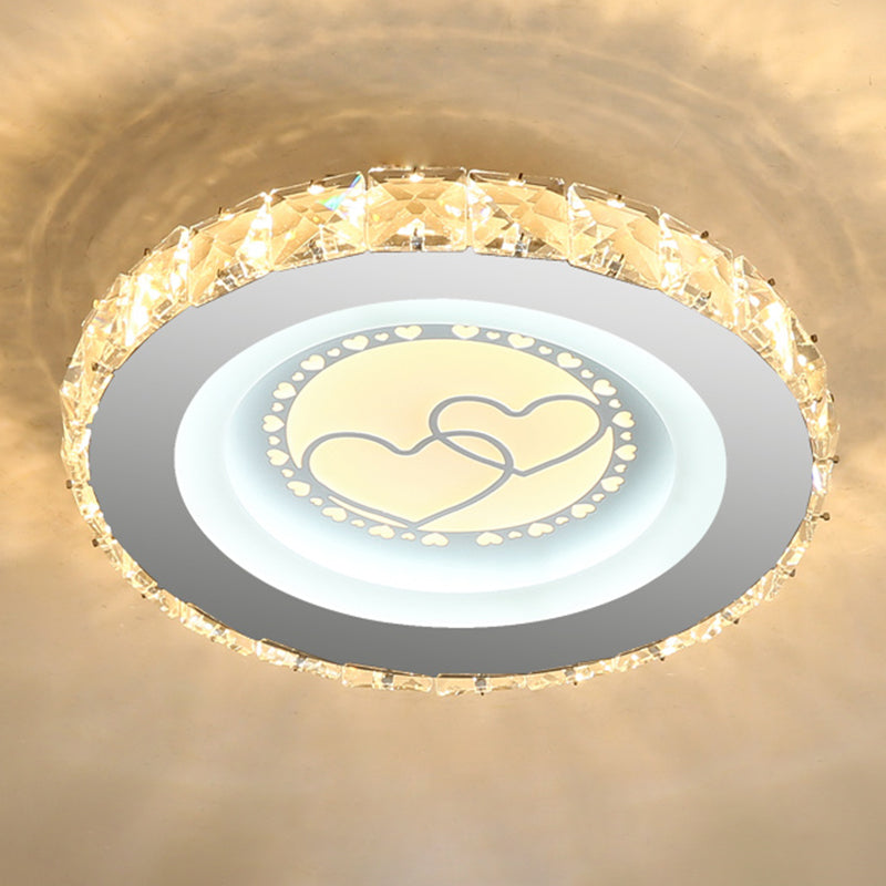 Modern LED Crystal Stainless-Steel Flushmount Ceiling Light - Circle Shape