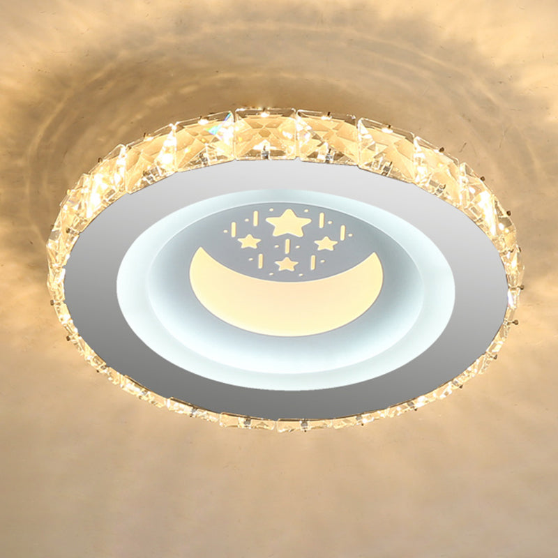 Modern LED Crystal Stainless-Steel Flushmount Ceiling Light - Circle Shape