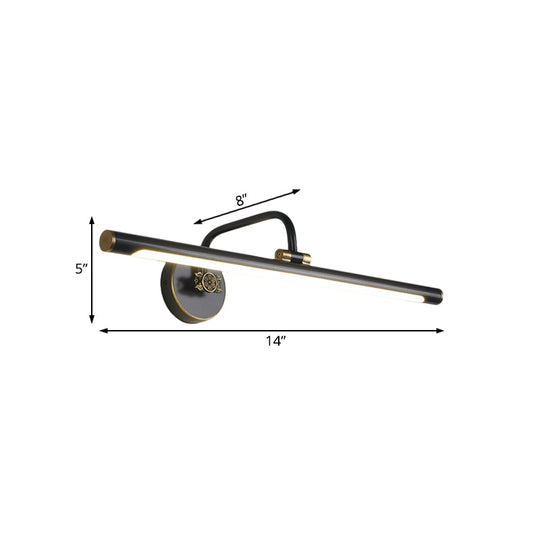 Led Wall Light Fixture In Black/Antique Brass With Traditional Metal Linear Design -