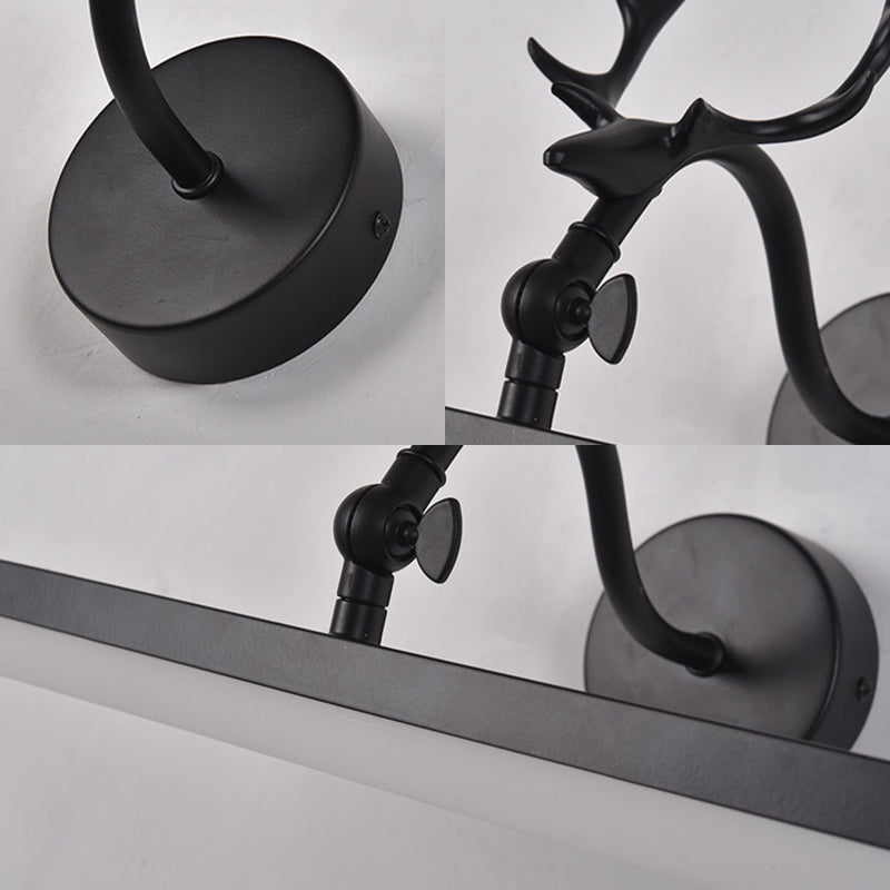 Linear Metal Shade Led Wall Light - Classic Black Bathroom Vanity Lighting Available In 3 Widths