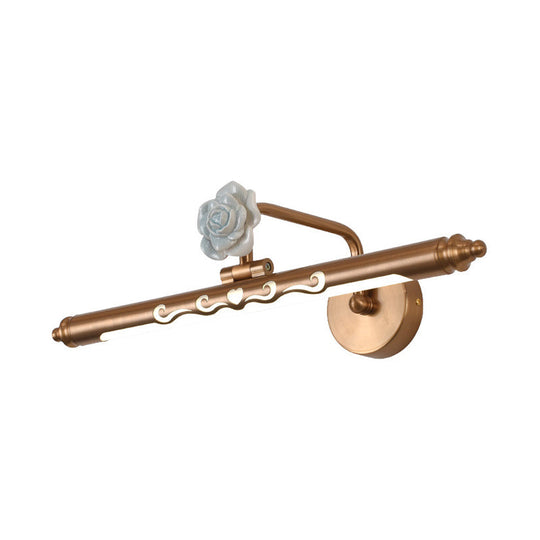 Gold Led Metal Vanity Lamp - Classic Linear Bathroom Sconce Light Fixture Multiple Width Options