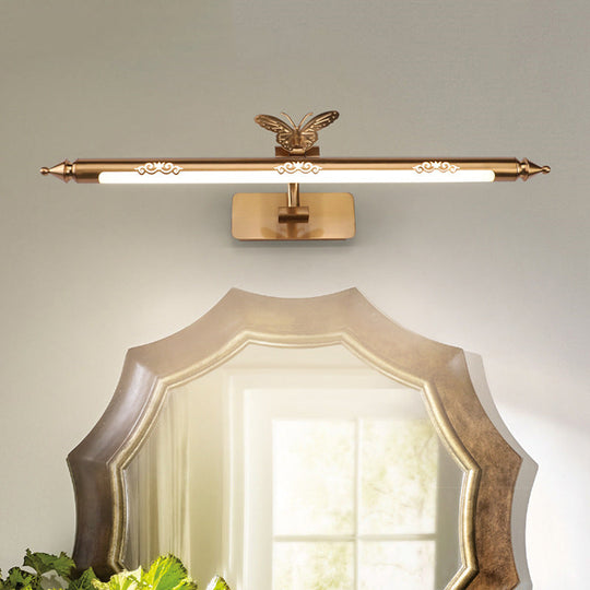 Gold Led Sconce Light Metal Vanity Fixture For Bathroom - Classic Design 20.5/24.5/28 Wide / 28