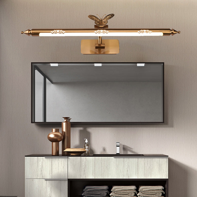 Gold Led Sconce Light Metal Vanity Fixture For Bathroom - Classic Design 20.5/24.5/28 Wide / 20.5