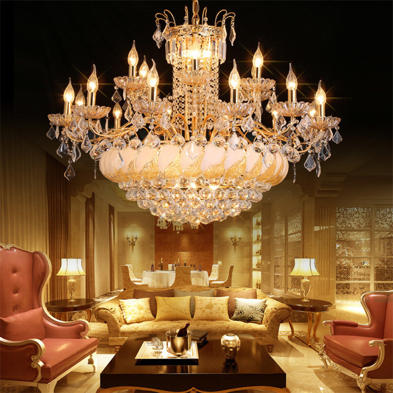 Contemporary Crystal Ball Chandelier 14/20 Head Cascading Pendant Light For Living Room Ceiling