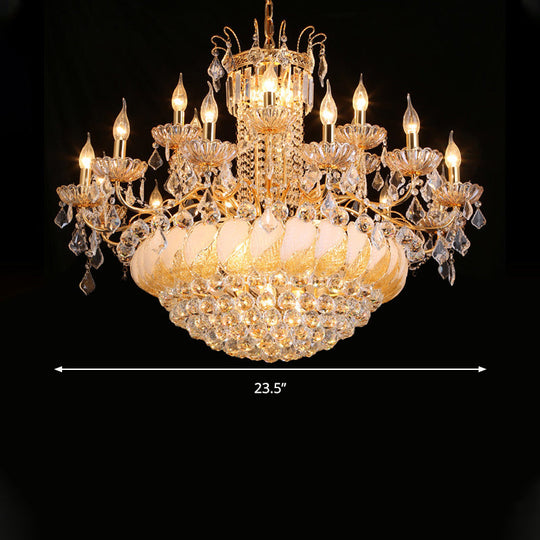 Contemporary Crystal Ball Chandelier 14/20 Head Cascading Pendant Light For Living Room Ceiling