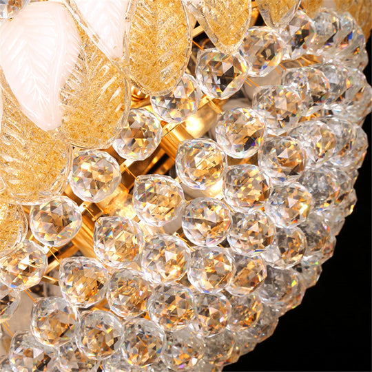 Contemporary Crystal Ball Chandelier 14/20 Head Cascading Pendant Light For Living Room Ceiling