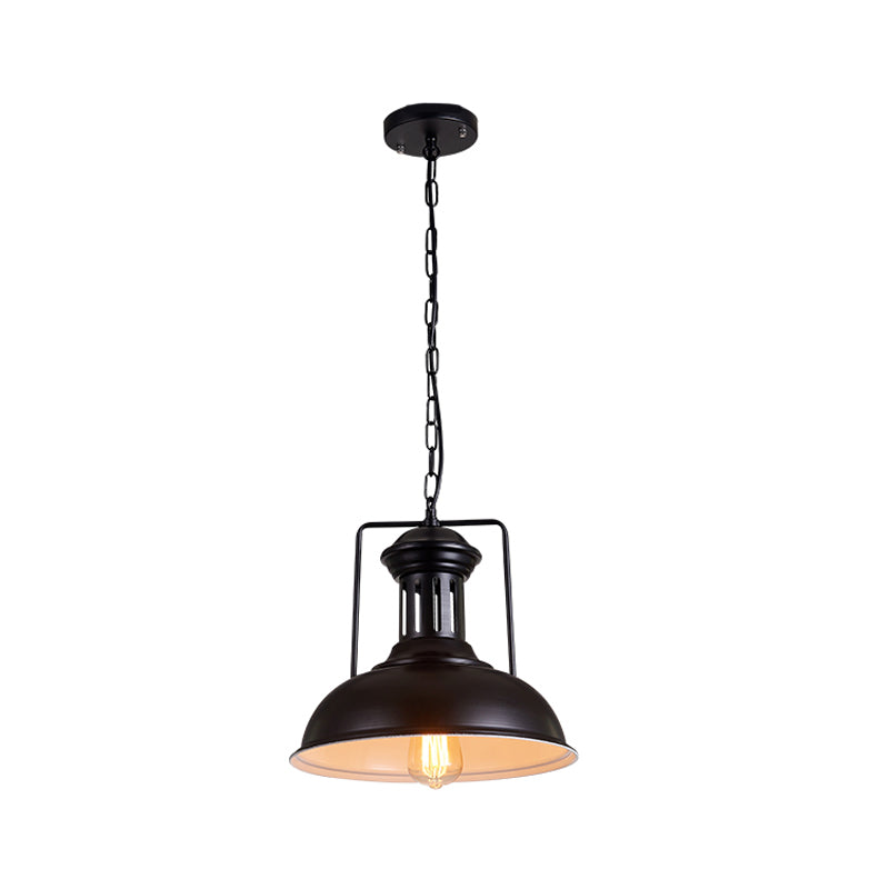 Iron Black Pendant Bowl Shade - Industrial Style Hanging Lighting For Dining Room 12.5/16.5 Wide