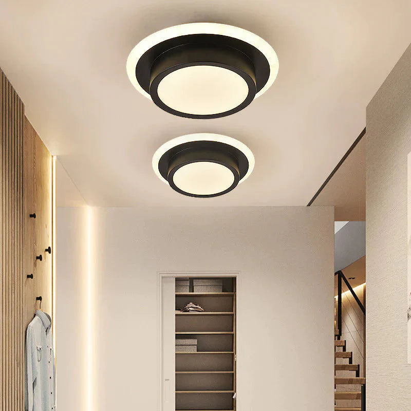 Acrylic Modern LED Ceiling Lights For Corridor Entrance Of Home Lamp Plafonnier Luminaria Lamparas De Techo White Black Painted