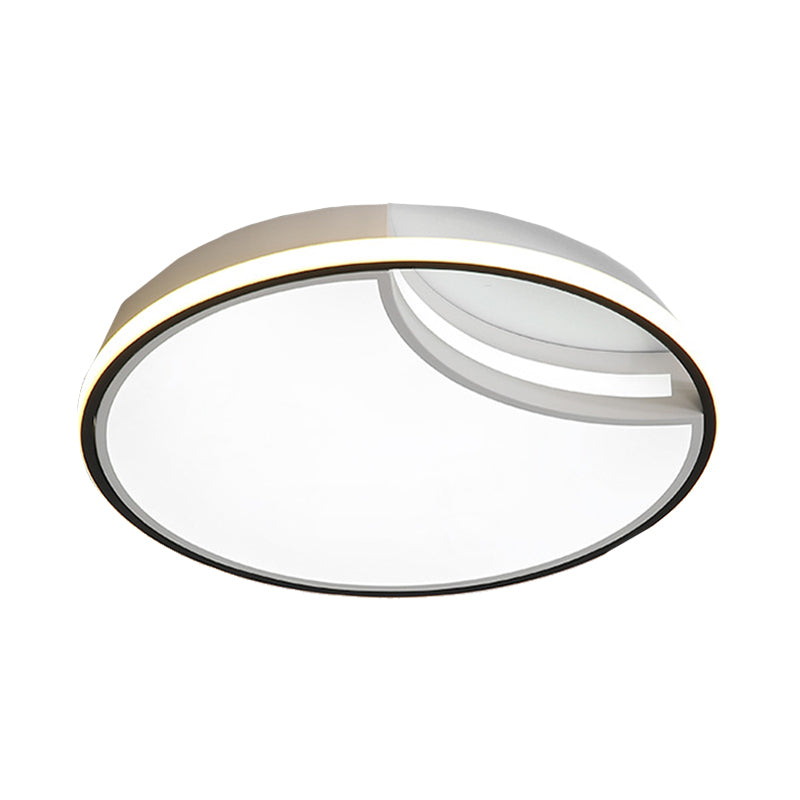 16.5"/20.5" White Segment Flush Mount Lamp - Simplicity LED Acrylic Lighting in Warm Light - Bedroom Flushmount